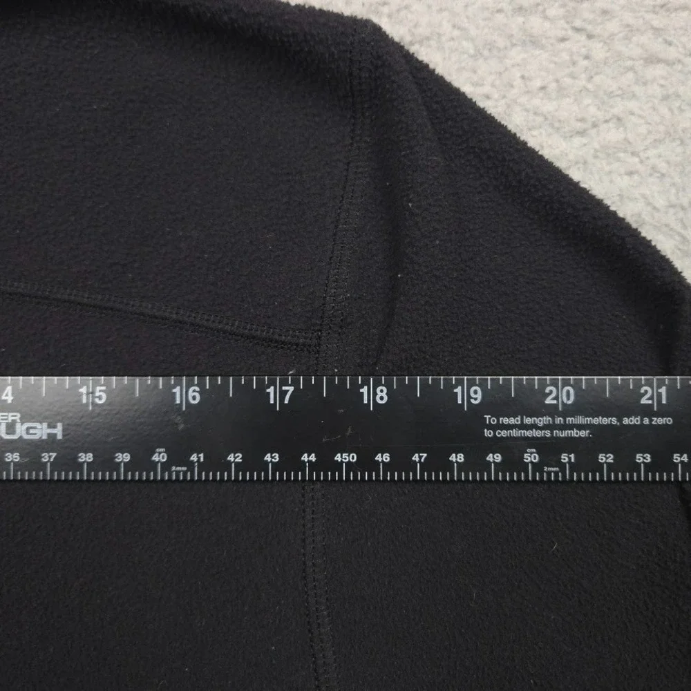 The North Face Mens Large Black Quarter Zip Fleece Pullover Gray Pocket